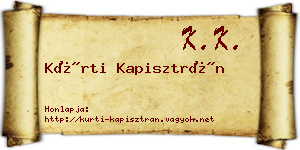 Kürti Kapisztrán névjegykártya